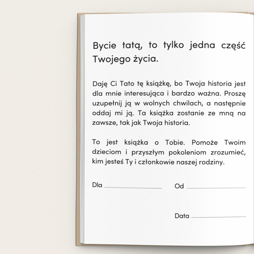 TATO chcę poznać Twoją historię - Książka na Pokolenia