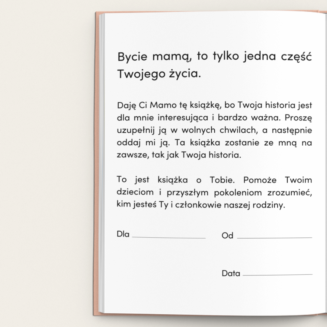 MAMO chcę poznać Twoją historię - Książka na Pokolenia