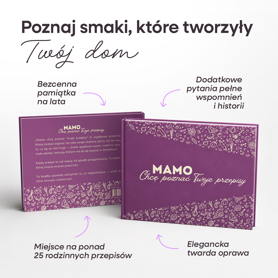MAMO CHCĘ POZNAĆ TWOJE PRZEPISY - Książka na Przepisy i Wspomnienia